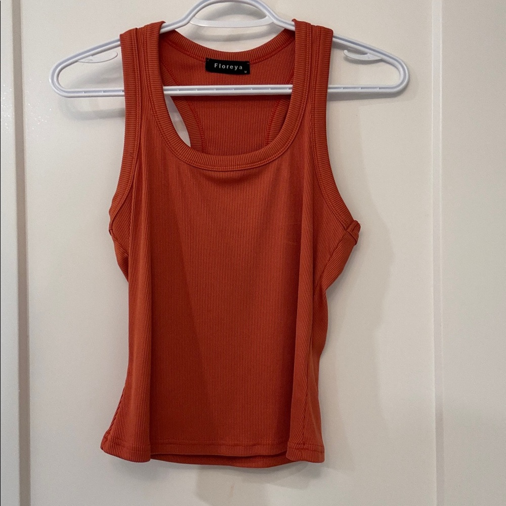 Floreat Vibrant Orange Sleeveless Top
